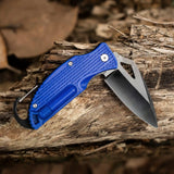 Lightweight EDC Folding Pocket Knife with Carabiner Clip and Fire Starter
