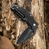 Lightweight EDC Folding Pocket Knife with Carabiner Clip and Fire Starter