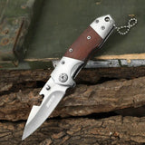 Mini Folding Knife Survival Pocket Knives with Wooden Handle