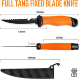Fish Scale Pattern Fishing Knife with PP+Golf Leather