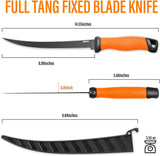 Fish Scale Pattern Fishing Knife with PP+Golf Leather