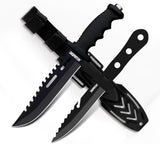 12" and 8" Survival Knives Set with ABS Sheath