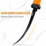 Fish Scale Pattern Fishing Knife with PP+Golf Leather