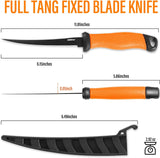 Fish Scale Pattern Fishing Knife with PP+Golf Leather