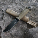 9" Tactical Fixed Blade Knife With Non-Slip Handle and Sheath