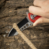 4.5" Closed Folding Pocket Knife Alumina Handle with Rope Cutter and Glass Breaker