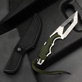 Full Tang Tanto Fixed Blade Knife with Sheath and Cord-Wrapped Handle