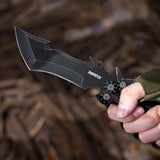 2 in 1 Cool Black Multi-Functional Fixed Blade Scissor Knife with Sheath