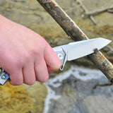 5" D2 Blade And Titanium Handle Folding Knife With Nylon Sheath