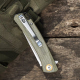 DISPATCH Pocket Folding Knife, 8cr13 Stainless Steel, Micarta Handle,Outdoors Multi-use Camping Knife