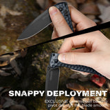 RBLACK UltraFlight S35VN EDC Folding Knife, 3.2" Drop Point