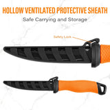 Fish Scale Pattern Fishing Knife with PP+Golf Leather
