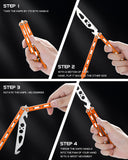 Practice Butterfly Knife Trainer Unsharpened Balisong with Stainless Steel Dull Blade