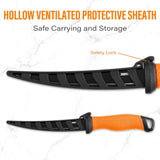 Fish Scale Pattern Fishing Knife with PP+Golf Leather