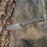 DISPATCH Pocket Folding Knife, 8cr13 Stainless Steel, Micarta Handle,Outdoors Multi-use Camping Knife