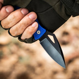 Lightweight EDC Folding Pocket Knife with Carabiner Clip and Fire Starter