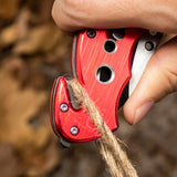 4.5" Closed Folding Pocket Knife Alumina Handle with Rope Cutter and Glass Breaker