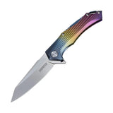 5" D2 Blade And Titanium Handle Folding Knife With Nylon Sheath