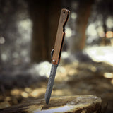 EDC Damascus Steel Lockless Gentleman's Pocket Knife for Outdoor Adventurers & Collectors