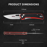 4.25 Inch D2 Steel Drop Point Blade with G10 Handle Pocket Knife