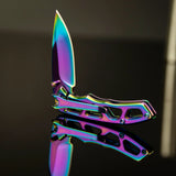 3" Rainbow Titanium Pocket Knife Stylish and Durable Design
