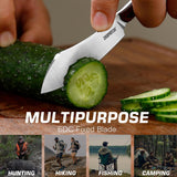 Mini Sheepsfoot Fixed D2 Blade Knife G10 Handle with Leather Sheath