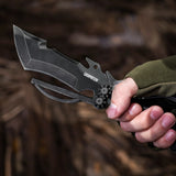 2 in 1 Cool Black Multi-Functional Fixed Blade Scissor Knife with Sheath