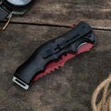 Fashion Colorful Folding Knife Serrated Blade with Safety Finger Grip Handle