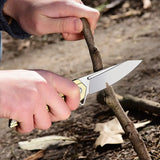 4.5" TC4 Titanium Handle And D2 Blade Folding Knife With Nylon Pouch