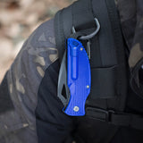 Lightweight EDC Folding Pocket Knife with Carabiner Clip and Fire Starter