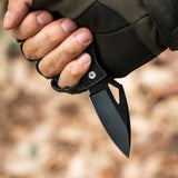 Lightweight EDC Folding Pocket Knife with Carabiner Clip and Fire Starter