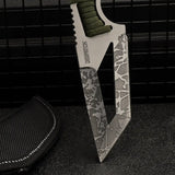 Full Tang Tanto Fixed Blade Knife with Sheath and Cord-Wrapped Handle