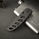 Folding Pocket Knife with 8Cr13MoV Stainless Steel Black Titanium Blade