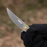 DISPATCH Pocket Folding Knife, 8cr13 Stainless Steel, Micarta Handle,Outdoors Multi-use Camping Knife