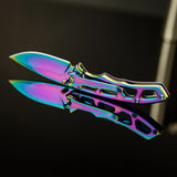 3" Rainbow Titanium Pocket Knife Stylish and Durable Design