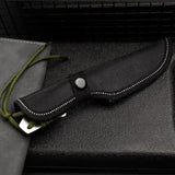 Full Tang Tanto Fixed Blade Knife with Sheath and Cord-Wrapped Handle