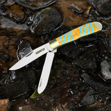 Stainless Steel Pocket Knife Double Blade For Outdoor Camping EDC Tool