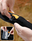 Drop Point Replaceable Blade Folding Hunting Knife with ABS+TPR Anti-Slip Handle, 3 Blades and Blade Box