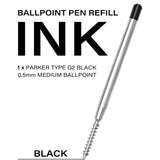 Tactical EDC Pen with Tungsten Steel Glass Breaker, Aluminum Body, Compatible with Parker Style Refills