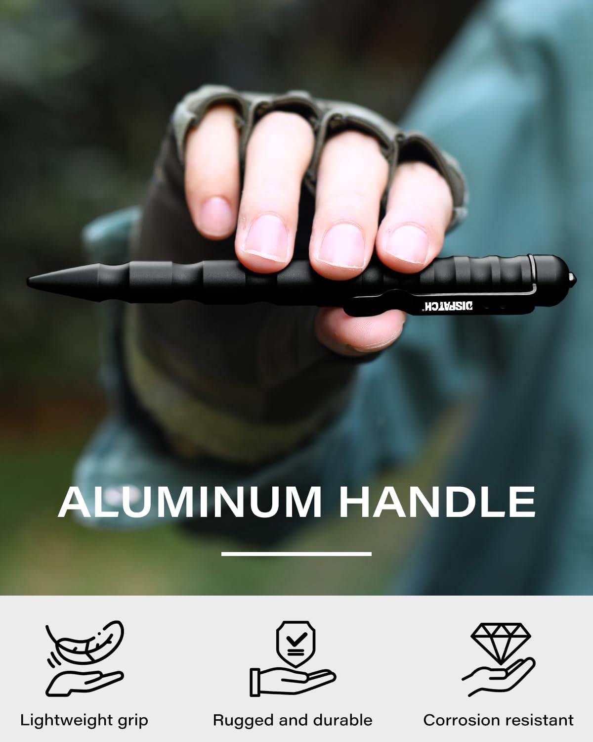 Tactical EDC Pen with Tungsten Steel Glass Breaker, Aluminum Body, Compatible with Parker Style Refills