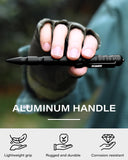 Tactical EDC Pen with Tungsten Steel Glass Breaker, Aluminum Body, Compatible with Parker Style Refills