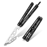 Upgraded Practice Butterfly Knife Trainer with Unsharpened Stainless Steel Dull Blade