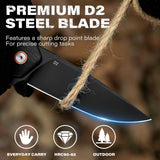 Folding Pocket Knife with D2 Steel, G10 Handle & Ball Bearing Flipper