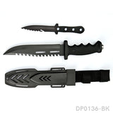 2 PC Outdoor Survival Fixed Blade Knife Set with ABS Sheath