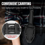 Dual Edge Fixed Blade  Survival Camping Knife G10 Handle with Waist Clip Kydex Sheath