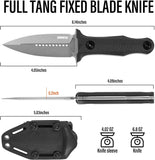 Dual Edge Fixed Blade  Survival Camping Knife G10 Handle with Waist Clip Kydex Sheath
