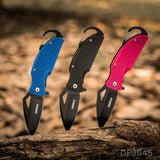 Lightweight EDC Folding Pocket Knife with Carabiner Clip and Fire Starter