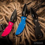 Lightweight EDC Folding Pocket Knife with Carabiner Clip and Fire Starter