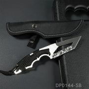 Full Tang Tanto Fixed Blade Knife with Sheath and Cord-Wrapped Handle