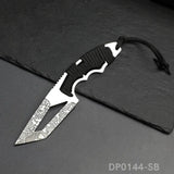 Full Tang Tanto Fixed Blade Knife with Sheath and Cord-Wrapped Handle